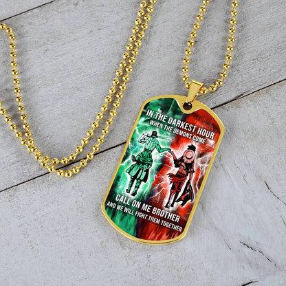 One Piece - Call On me Brother - Monkey D. Luffy - Roronoa Zoro - Military Ball Chain - Luxury Dog Tag