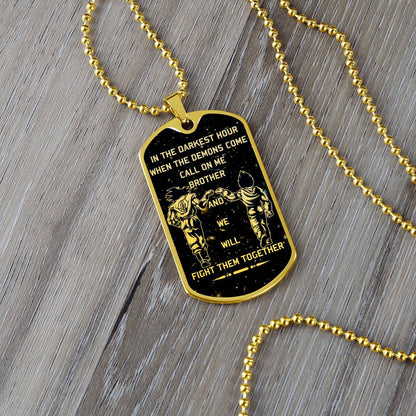 Dragon Ball - Call On Me Brother - Goku - Vegeta - Galaxy - Black Dog Tag - Dragon Ball Dog Tag - Military Ball Chain - Luxury Dog Tag
