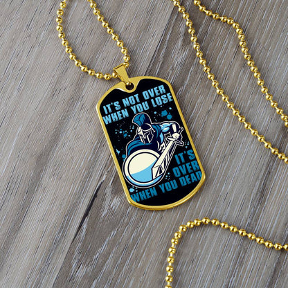 Warrior - It's not Over When You Lose - It's Over When You Dead - Sparta - Spartan - Black Dog Tag - Warrior Dog Tag - Military Ball Chain - Luxury Dog Tag