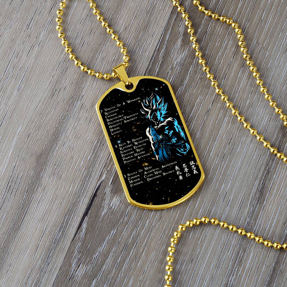 Dragon Ball - 7 5 3 CODE - Goku - Supper Saiyan Blue - Galaxy - Black Dog Tag - Dragon Ball Dog Tag - Military Ball Chain - Luxury Dog Tag