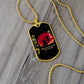 Samurai - Fall Down Seven Times Stand Up Eight - Bushido - Katana - Ronin - Galaxy - Black Dog Tag - Samurai Dog Tag - Military Ball Chain - Luxury Dog Tag