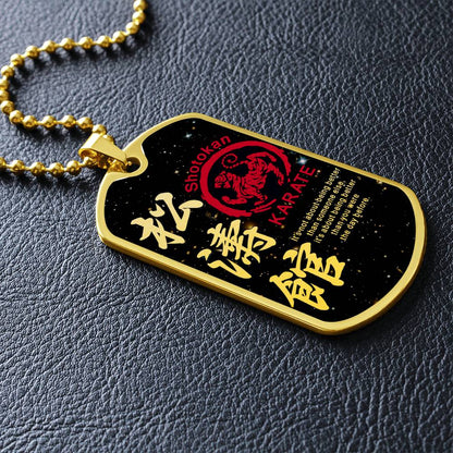 Karate - It's About Being Better Than You Were The Day Before - Shotokan Karate - Galaxy - Black Dog Tag - Karate Dog Tag - Military Ball Chain - Luxury Dog Tag