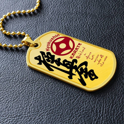 Karate - Work Hard In Silence Let Success Make All The Noise - Kyokushin Karate - Karate Dog Tag - Military Ball Chain - Luxury Dog Tag