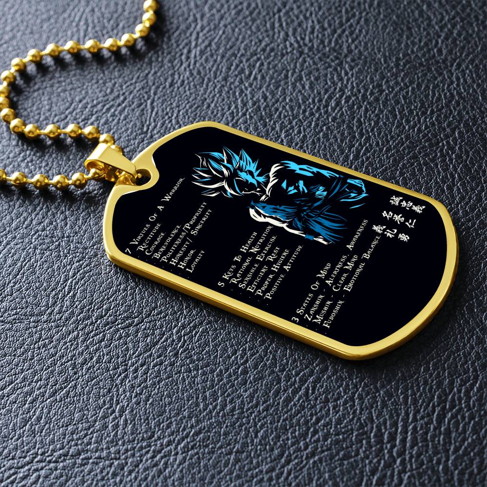 Dragon Ball - 7 5 3 CODE - Goku - Supper Saiyan Blue - Black Dog Tag - Dragon Ball Dog Tag - Military Ball Chain - Luxury Dog Tag