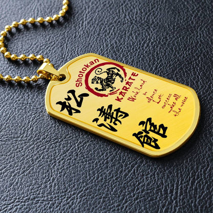 Karate - Work Hard In Silence Let Success Make All The Noise - Shotokan Karate - Karate Dog Tag - Military Ball Chain - Luxury Dog Tag