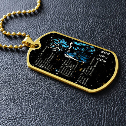 Dragon Ball - 7 5 3 CODE - Goku - Supper Saiyan Blue - Galaxy - Black Dog Tag - Dragon Ball Dog Tag - Military Ball Chain - Luxury Dog Tag