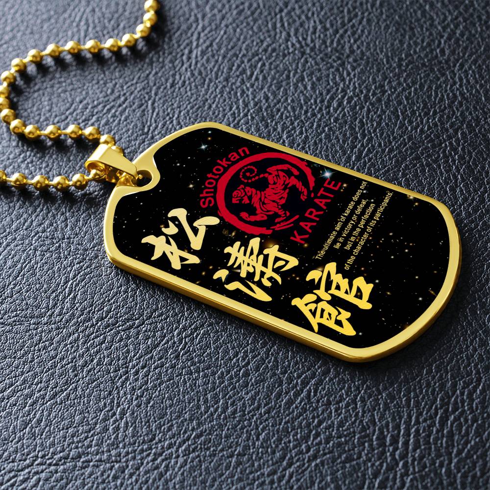 Karate - The Ultimate Aim Of Karate Does Not Lie In Victory Or Defeat - Shotokan Karate - Galaxy - Black Dog Tag - Karate Dog Tag - Military Ball Chain - Luxury Dog Tag