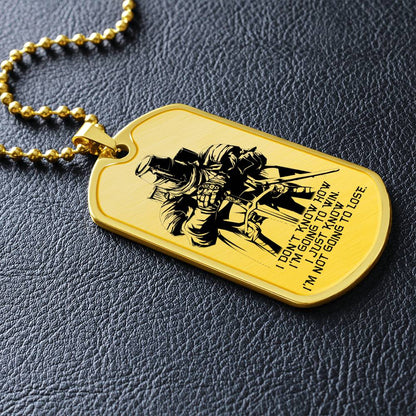 Knight Templar - I'm Not Going To Lose - Knight Templar Dog Tag - Military Ball Chain - Luxury Dog Tag