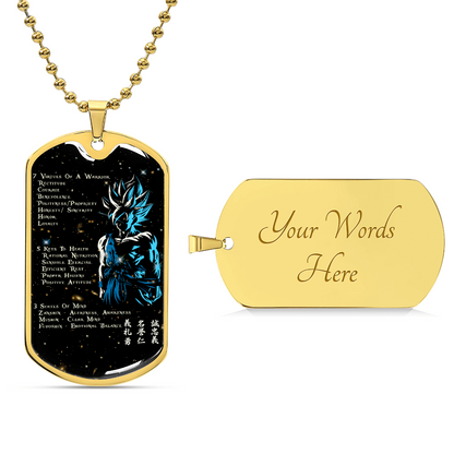 Dragon Ball - 7 5 3 CODE - Goku - Supper Saiyan Blue - Galaxy - Black Dog Tag - Dragon Ball Dog Tag - Military Ball Chain - Luxury Dog Tag