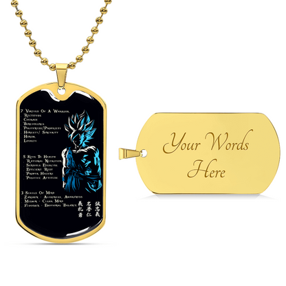 Dragon Ball - 7 5 3 CODE - Goku - Supper Saiyan Blue - Black Dog Tag - Dragon Ball Dog Tag - Military Ball Chain - Luxury Dog Tag
