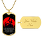 Samurai - IF - Show No Mercy - Bushido - Katana - Ronin - Galaxy - Black Dog Tag - Samurai Dog Tag - Military Ball Chain - Luxury Dog Tag