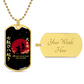 Samurai - Fall Down Seven Times Stand Up Eight - Bushido - Katana - Ronin - Galaxy - Black Dog Tag - Samurai Dog Tag - Military Ball Chain - Luxury Dog Tag