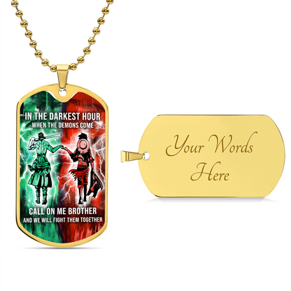 One Piece - Call On me Brother - Monkey D. Luffy - Roronoa Zoro - Military Ball Chain - Luxury Dog Tag