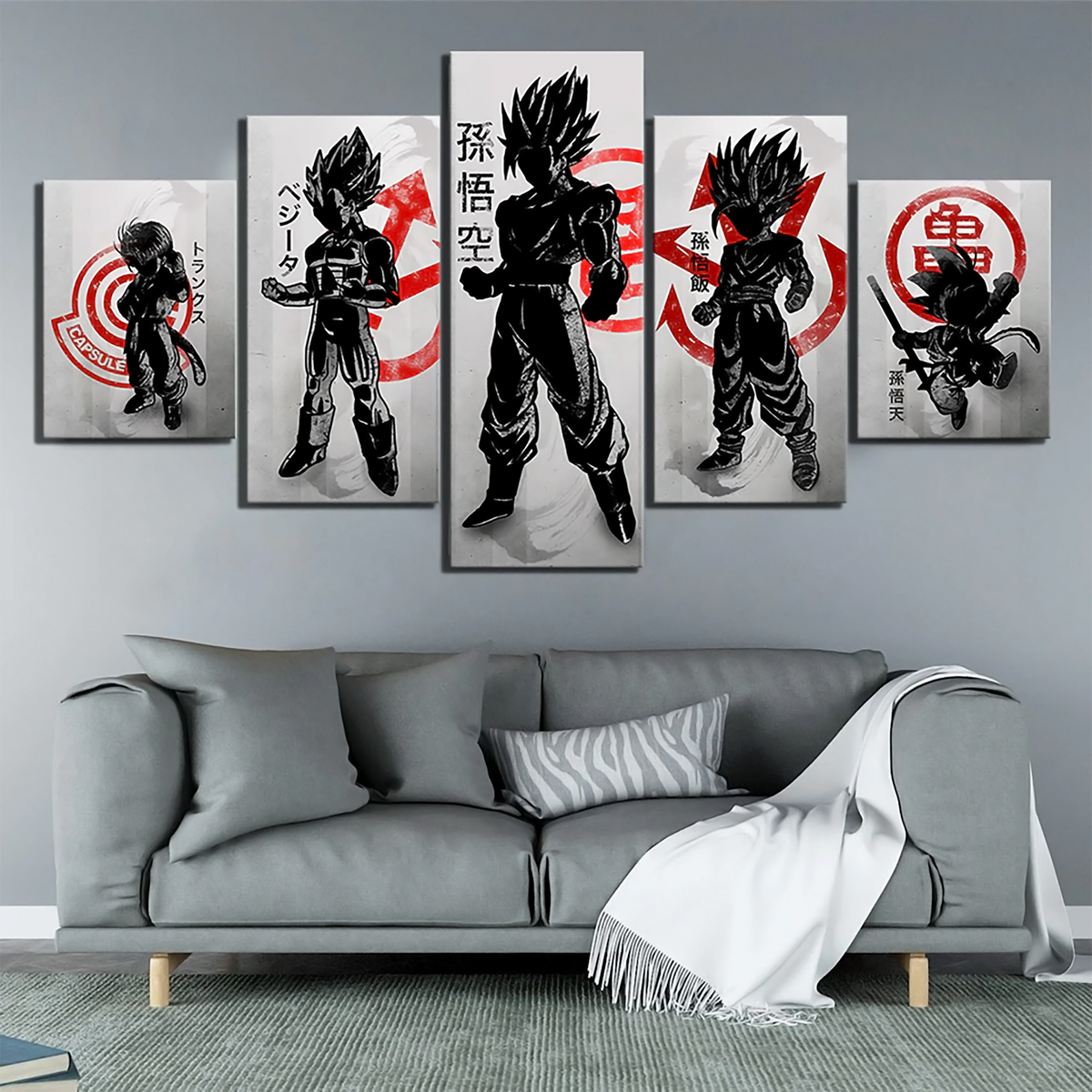 Dragon Ball - 5 Pieces Wall Art - Trunk - Vegeta - Goku - Gohan - Goten - Printed Wall Pictures Home Decor - Dragon Ball Poster - Dragon Ball Canvas