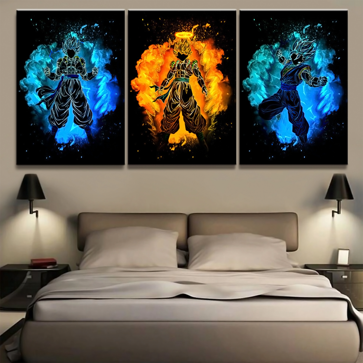 Dragon Ball - 3 Pieces Wall Art - Vegetto - Printed Wall Pictures Home Decor - Dragon Ball Poster - Dragon Ball Canvas