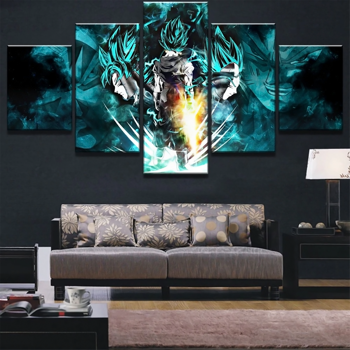 Dragon Ball - 5 Pieces Wall Art - Goku - Vegeta - Vegeto - Printed Wall Pictures Home Decor - Dragon Ball Poster - Dragon Ball Canvas