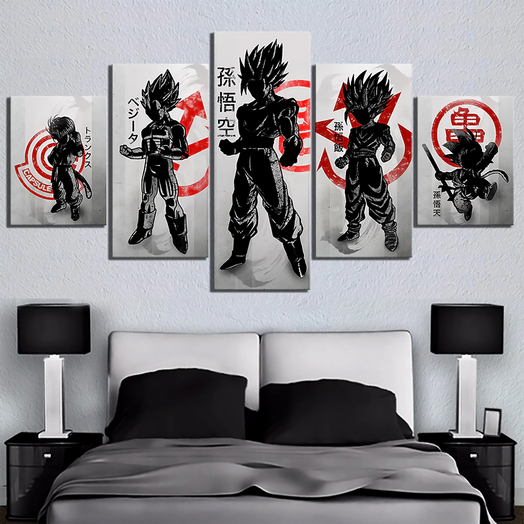 Dragon Ball - 5 Pieces Wall Art - Trunk - Vegeta - Goku - Gohan - Goten - Printed Wall Pictures Home Decor - Dragon Ball Poster - Dragon Ball Canvas