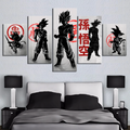Dragon Ball - 5 Pieces Wall Art - Goku - Kid Goku - Printed Wall Pictures Home Decor - Dragon Ball Poster - Dragon Ball Canvas