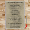 AI010 - 5 Rules Of Fighting - Vertical Poster - Vertical Canvas - Aikido Poster