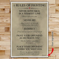 AI010 - 5 Rules Of Fighting - Vertical Poster - Vertical Canvas - Aikido Poster