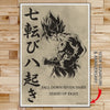 DR011 - Fall Down Seven Times Stand Up Eight - Goku - Vertical Poster - Vertical Canvas - Dragon Ball Poster