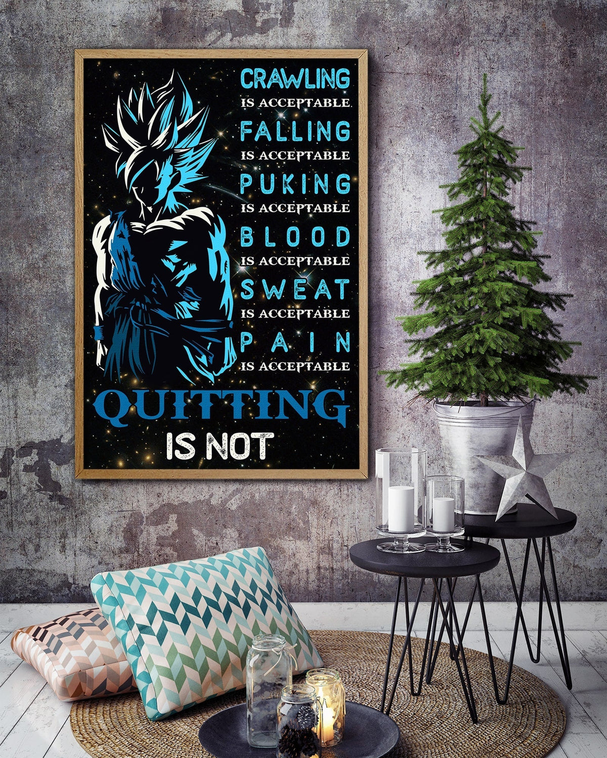 DR015 - Quitting Is Not - Goku - Vertical Poster - Vertical Canvas - Dragon Ball Poster