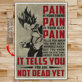 DR016 - PAIN - It Tells You - You Are Not Dead Yet  - Vegeta - Vertical Poster - Vertical Canvas - Dragon Ball Poster