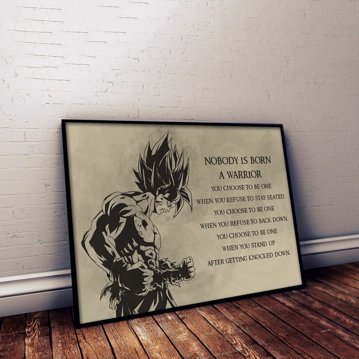 DR020 - Nobody Is Born A Warrior - Goku - Horizontal Poster - Horizontal Canvas - Dragon Ball Poster