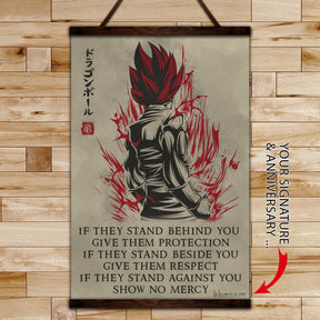 DR013 + DR029 - Fall Down Seven Times Stand Up Eight - Show No Mercy - Home Decoration - Vertical Poster - Vertical Canvas - Dragon Ball Poster