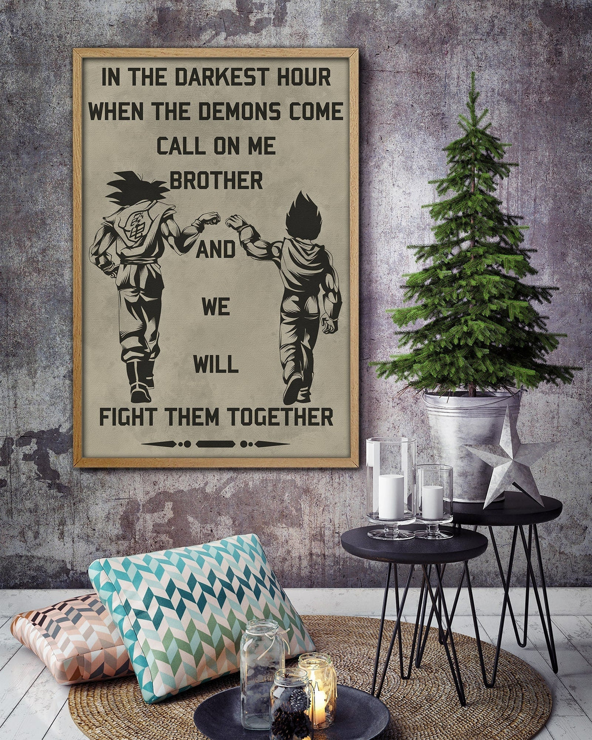 DR040 - Call On Me Brother - Goku - Vegeta - English - Vertical Poster - Vertical Canvas - Dragon Ball Poster