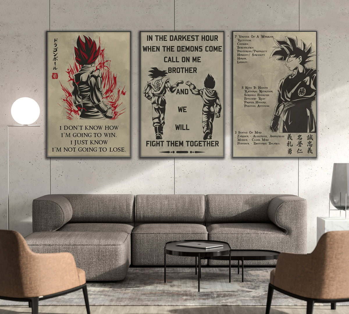 DR040 + DR044 + DR058 - Call On Me Brother - 7 5 3 CODE - I'm Not Going To Lose - Vertical Poster - Vertical Canvas - Dragon Ball Poster