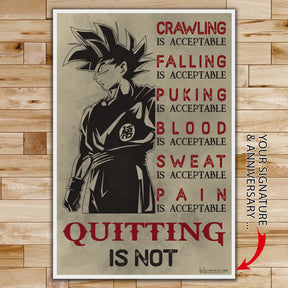 DR055 - Quitting Is Not - Goku - Vertical Poster - Vertical Canvas - Dragon Ball Poster
