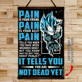 DR057 - PAIN - You Are Not Dead Yet - Vegeta - Super Saiyan Blue - Vertical Poster - Vertical Canvas - Dragon Ball Poster