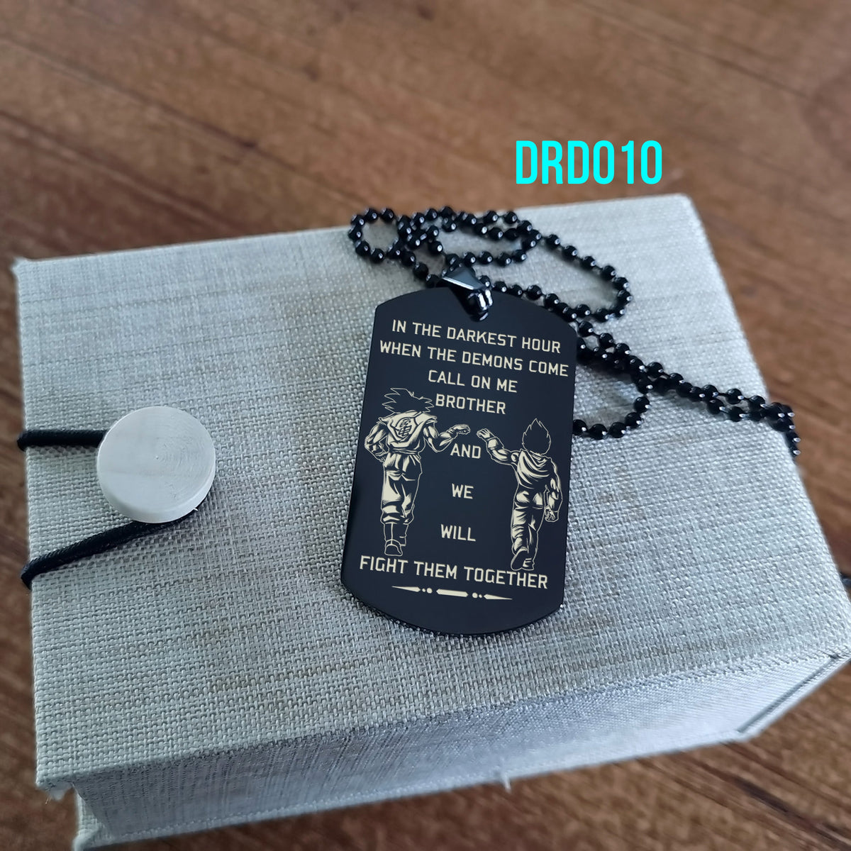 Engrave - Call On Me Brother - Dragon Ball Dog Tag - Soldier Dog Tag - Samurai Dog Tag - Warrior Dog Tag