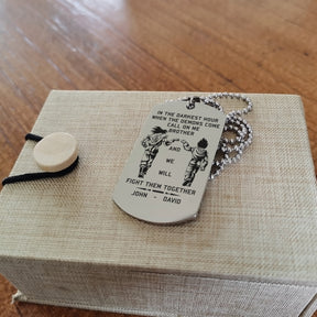 DRD013 - Call On Me Brother - English - Goku - Vegeta - Dragon Ball - Engrave Silver Dog Tag