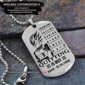 DRD025 - Call On Me Brother - PAIN - It Tell You - You Are Not Dead Yet - Goku - Vegeta - Dragon Ball - Engrave Double Silver Dog Tag