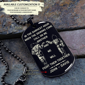 DRD026 - Call On Me Brother - It's Not Over When You Lose - It's Over When You Quit - Vegeta - Super Saiyan Blue - Dragon Ball Dog Tag - Engrave Double Black Dog Tag