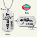 DRD040 - Brothers Forever - Goku - Vegeta - Dragon Ball Dog Tag - Double Sided Engraved Silver Dog Tag