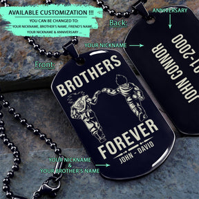 DRD043 - Brothers Forever - Goku - Vegeta - Dragon Ball Dog Tag - Engraved Black Dog Tag