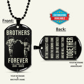 DRD045 - Brothers Forever - Call On Me Brother - Goku - Vegeta - Dragon Ball Dog Tag - Double Sided Engraved Black Dog Tag