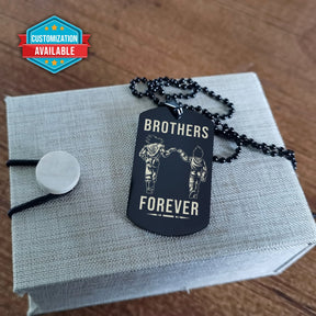 DRD045 - Brothers Forever - Call On Me Brother - Goku - Vegeta - Dragon Ball Dog Tag - Double Sided Engraved Silver Dog Tag