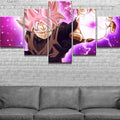 Dragon Ball - 5 Pieces Wall Art - Black Goku - Super Saiyan Rose - Printed Wall Pictures Home Decor - Dragon Ball Poster - Dragon Ball Canvas