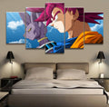 Dragon Ball - 5 Pieces Wall Art - Beerus - Goku Super Saiyan God - Printed Wall Pictures Home Decor - Dragon Ball Poster - Dragon Ball Canvas