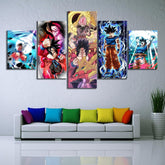 Dragon Ball - 5 Pieces Wall Art - Goku - Super Saiyan 4 - Mastered Ultra Instinct - Genki - Printed Wall Pictures Home Decor - Dragon Ball Poster - Dragon Ball Canvas