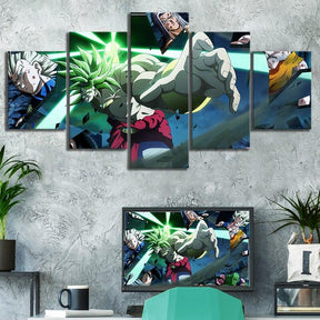 Dragon Ball - 5 Pieces Wall Art - Broly - Goku - Vegeta - Trunk - Super Saiyan - Printed Wall Pictures Home Decor - Dragon Ball Poster - Dragon Ball Canvas