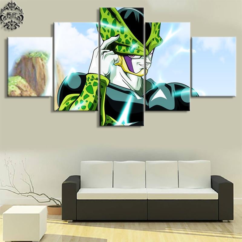 Dragon Ball - 5 Pieces Wall Art - Cell - Printed Wall Pictures Home Decor - Dragon Ball Poster - Dragon Ball Canvas