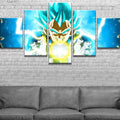 Dragon Ball - 5 Pieces Wall Art - Vegeta Super Saiyan Blue - Printed Wall Pictures Home Decor - Dragon Ball Poster - Dragon Ball Canvas
