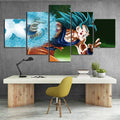 Dragon Ball - 5 Pieces Wall Art - Super Saiyan Blue Goku - Printed Wall Pictures Home Decor - Dragon Ball Poster - Dragon Ball Canvas