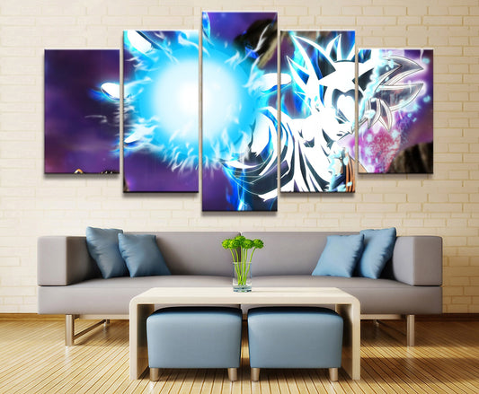 Dragon Ball - 5 Pieces Wall Art - Mastered Ultra Instinct Goku - Printed Wall Pictures Home Decor - Dragon Ball Poster - Dragon Ball Canvas
