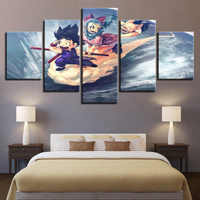 Dragon Ball - 5 Pieces Wall Art - Goku - Bulma - Printed Wall Pictures Home Decor - Dragon Ball Poster - Dragon Ball Canvas